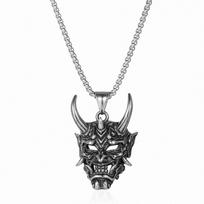 New Prajna Ghost Retro Mask Hip-Hop Jewelry Accessories Necklace Pendant 60CM(Necklace Long)