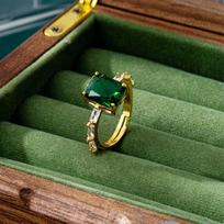 Light Luxury Design Inlaid Square Zirconia Open Ring Women's Trendy Ring Versatile one size(6-13)