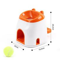 Dog Tennis Ball Launcher Treat Dispenser, Interactive Dog Toy, Automatic Ball & Snack Dispensing Machine (Orange,M) oranžinė