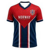 2026 Norwegian Flag Football Jersey, Men's Quick-Dry Sports Training Fan Shirt, Cultural Casual Wear XXS raudona