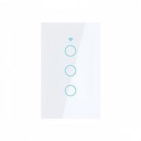 SLS for Tuya WiFi RF Smart Remote Control Touch Light Switch 3 Gang 10A 240V Australia US Glass Panel Waterproof No Neutral Wire 118mm*72mm*35mm&US Standard