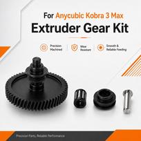 Extruder Gear Kit for Anycubic Kobra 3 Max 3D Printer Dual Gear Drive 1.75mm Filament Black Hardened Steel Replacement Part Anycubic