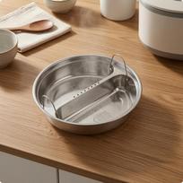 Rice Cooker Steam Tray Wire Handles Divided Multi Compartment Perforated Steaming Basket S