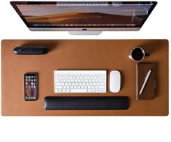 Custom XL XXL Big PU Leather Gaming Mouse Pad Mat Full Colour Design Anti-Slip Rubber Neoprene for Laptop and Desk Mat ruda