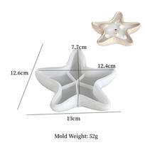 DM1254 Starfish Shell Tray Silicone Mold Concrete Candle Holder Jewelry Plate Cement Gypsum Storage Mould for DIY Art Crafts As picture