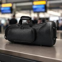 Mažas Trimito Dėklas Formuotas Korpusas Nešiojamas Užtrauktuku Užsegamas Instrumentų Nešiklis Krokodilas Oxford Surface gray
