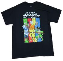 Avatar the Last Airbender Adult New T-Shirt 5 Man Group Over Color Bars S