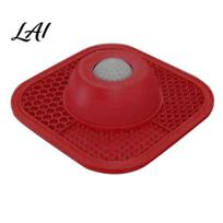 Lick Ball Dog Feeder Slow Bowl for Liquid Treat with Licking Ball raudona