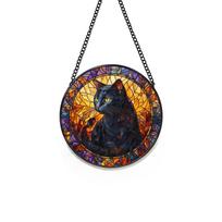 Suncatcher Halloween Stained Glass Window Decoration One Size