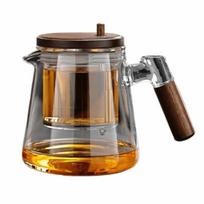 650ML arbatinukas su sieteliu Kūrybingas tingus Kungfu lašintuvas arbatinukas Arbatos atskyrimas Stiklinis arbatinukas Indai gėrimui Style 2 Grey gray