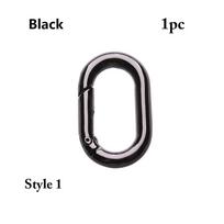 Butelių kabliukai Stovyklavietės Žygio Krepšys Diržo sagtys Spyruokliniai Ovalūs Žiedai Rankinės Klipai Lauko Karabinas Black-Style 1-1pc