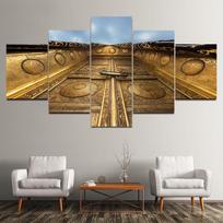 5 dalių Meka mečetė Kaaba Islamo pastatas Auksinės durys Drobės tapyba Plakatai ir spaudiniai Sienų menas Paveikslai Namų dekoras Be rėmo 20x35cm*2  20x45cm*2  20x55cm*1