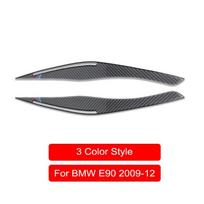 2vnt anglies pluošto priekinių žibintų akių vokų antakių dangtelio dekoratyviniai lipdukai BMW 3 serijos E90 318 320i 325i 2009-12 automobilių priedams 3 Color Style