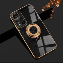 Prabangus padengtas metalinis žiedo laikiklis telefono dėklas, skirtas Infinix HOT 30 Play NFC 30I 40 Pro, skirtas Tecno Spark 10C 10 4G 10Pro galinis dangtelis Infinix HOT 30 4G juoda