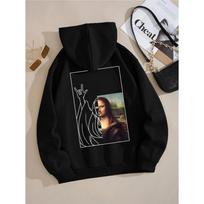 Mona Lisa Told You I Love You Hoodie Women's Loose Autumn Hoody Simple Fleece Sweatshirt Street Crewneck Pullover Tops Women S