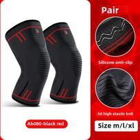 1Pcs Athletic Knee Brace Compression Sleeve Support for Basketball Running Sports Breathable Knee Protection Guard for Men Women M juoda pilka spalva