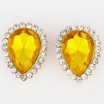 Saulėgrąžos Ašaros Formos Akrilo Kaspinas ir Širdelė Rankomis Siūtos Deimantinės PASIDARYK pats Plaukų ir Drabužių Aksesuarai 13x18mm (20 pcs/bag) geltona