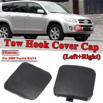 2x Juodas priekinio automobilio buferio tempimo kablio akies dangtelis Toyota RAV4 2009-2012 kairėi ir dešinei pusei