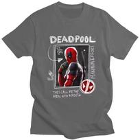 Genuine 2026 New Deadpool Cartoon Movie Trend Print Plus Size Women's Fashion Short Sleeve Loose Sports T-Shirt S