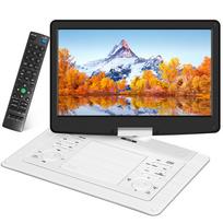 Didelis 1080P Full HD nešiojamasis DVD grotuvas Akies ir SD kortelės Maitinimas iš automobilio cigarečių žiebtuvėlio Vaizdas per elektros tiekimo sutrikimus Didelis nuotolinio valdymo pultas AV Sukimas Tinka vyresnio amžiaus žmonėms balta