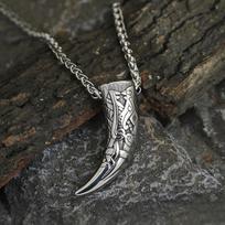 Vintažinis Titano Plieno Vikingų Karoliai Vyrams Šiaurės Mitologija Vilko Dantys Amuletas Papuošalai Dvasinė Dovana Vyrams black