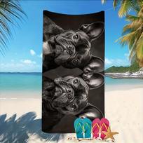 A Microfiber Beach Towel with A Lifelike Rottweiler Dog Lightweight and Highly Absorbent Travel Swimming Beach Outings Towels W30*H60(CM)