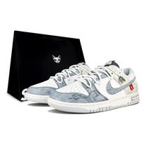 Nike Dunk Low Jade Smoke Atsparūs dilimui Žemi Skateboard Avalynė Unisex Sidabrinės Pilkos HF5441-202(Team879-S-BOX) 40
