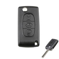 3 Button Black Flip Car Remote Car Key Shell Case for Peugeot Expert/Citroen Dispatch 2006-2016