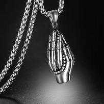 Necklace Bergamot Hands Praying Pendant for Men and Women 50CM(Necklace Size)