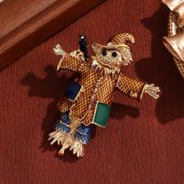 Clown Fashionable Autumn and Winter Retro Style Glazed Scarecrow Brooch 3cm*5cm