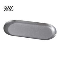 Anti-grease Plate Stainless Steel Serving Tray Retro Japanese Style Oval Dessert for Camping Dinnerware Rustic Towel Holder Dish Home Kitchen S