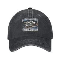 Italian Brainrot Bombardino Crocodilo Sun Baseball Cap Unsex Washed Trucker Hat Breathable Hunting Camping Baseball Caps Gift One Size