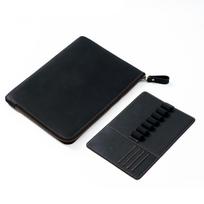 Pencil Case Storage Cowhide Leather Pen Holder Big Capacity Pencil Case Organizer School Student Pencil Bag With Card Holder juoda