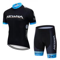 Mens Cycling Jersey Bib Shorts Set Astana Team Style Quick-Dry Performance Wear XS