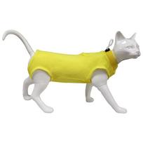Prevent Lick Weaning Jumpsuit Soft Cat Neutering Wear Professional Cat Recovery Suit  Indoor L geltona