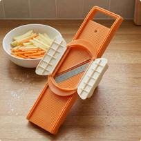 Rankinis mandolinos pjaustytuvas Šoniniai apsauginiai dangteliai Daržovių Virtuvės įrankis Oranžinis 4 peiliukai Orange 2 Blades-m