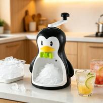 Rankinis ledų smulkintuvas Mielas būtybės motyvas Rankenėlė Sniego rutuliukų mašina Lengva naudoti Ledinis Black Penguin brown