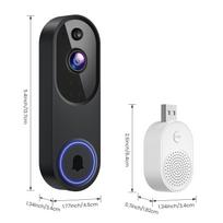 HD Smart Video Doorbell Camera with Night Vision Wireless Voice Intercom & WiFi Electronic Peephole Monitoring Features (Black,Vídeo Doorbell) juoda