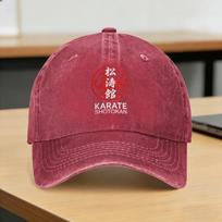 Shotokan Symbol And Kanji Baseball Cap Sun  Tennis Skate Hot Sale Washed Trucker Hat Unisex Unisex Fashion Custom DIY Snapback Cap One Size
