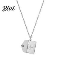 Love Letter Necklace Envelope Locket Pendant You Hidden Engraved Jewelry sidabras