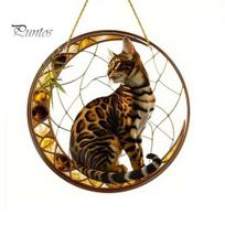 Feline Suncatcher Cat Memorial Acrylic Sun Catcher Pet Loss Window Versatile Kitten Hanging Decoration for Home Balcony Garden Lovers Gift Playful Cat