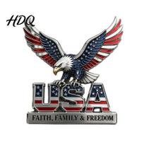 Matte Texture Car Sticker USA Faith Family & Freedom Metal Emblem Eagle Letters Patriotic Edition 3D Removable Decal No Residue 250th Anniversary 1pc