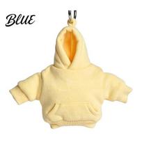 Mini Hoodie Stress Ball Keychain Soft Elastic Car Keys Relief Toy Decompression Squeeze Lightweight Key Holder geltona