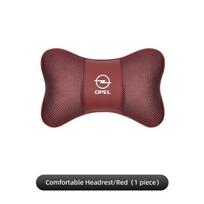 Q12-1Pcs Car Seat Headrest Ice Silk Neck Pillow Support Soft Pad For Opel Astra Grandland Corsa Mokka Frontera Insignia Zafira Karl raudona