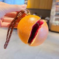 Slow Rebound Simulation Bread Key Ring Dessert Sandwich Puff Bag Pendant  Relax Gift Blueberry