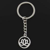 Madinga lotoso gėlė 23x20mm pakabukas 30mm raktų pakabukas metalinė grandinėlė bronzos sidabro spalvos vyriška automobilio dovana suvenyrai raktų pakabukas sidabras