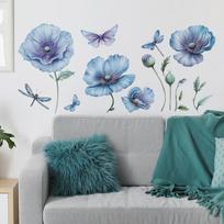 2 Pcs Painted Yumei Flowers Bedroom Living Room Home Wall Background Landscaping Decorative Wall Stickers 29*90cm*2pcs/fun-c98