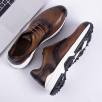 Mens Brogue Shoes Brown Color Carved Gentleman Genuine Leather Shoes Vintage Style Wedding Business Shoes Man Dress Shoes 6 ruda