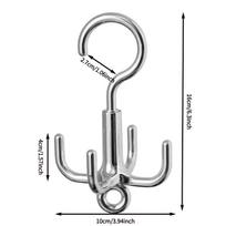 1pc Multifunctional Punch Free 4-Claw Rotating Plastic Hook, Rotation Coat Hanger, Belt Organizer, Scarf Storage Rack