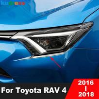 Priekinio žibinto dangtelio apdailos juostelė Toyota RAV4 RAV 4 2016 2017 2018 Chromuota Automobilio Priekinio Žibinto Vokelio Juostelė Priedai black